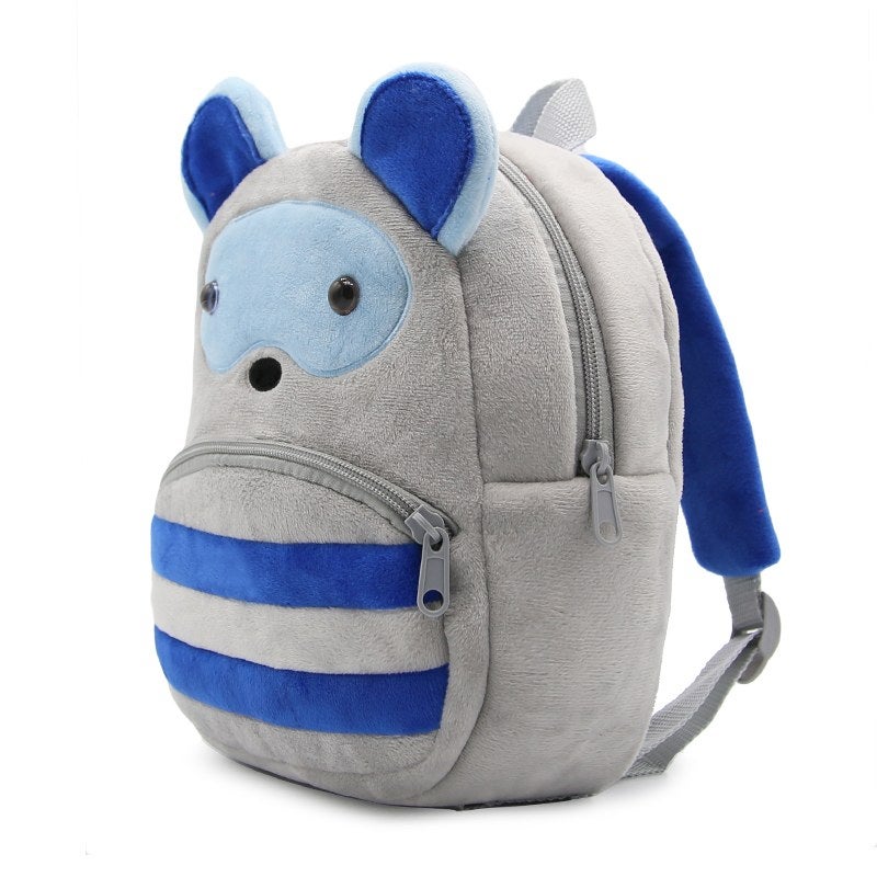 Plush Kids Backpack, Raccoon Animal Design, Soft Lightweight School Bag for Toddlers and Preschool Kids - Image 3