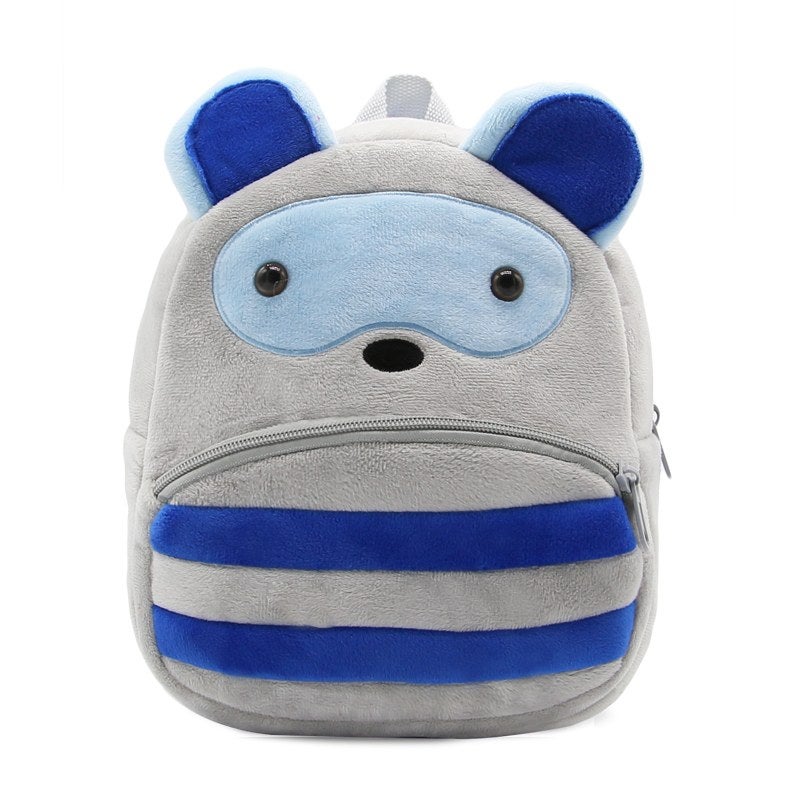 Plush Kids Backpack, Raccoon Animal Design, Soft Lightweight School Bag for Toddlers and Preschool Kids - Image 2