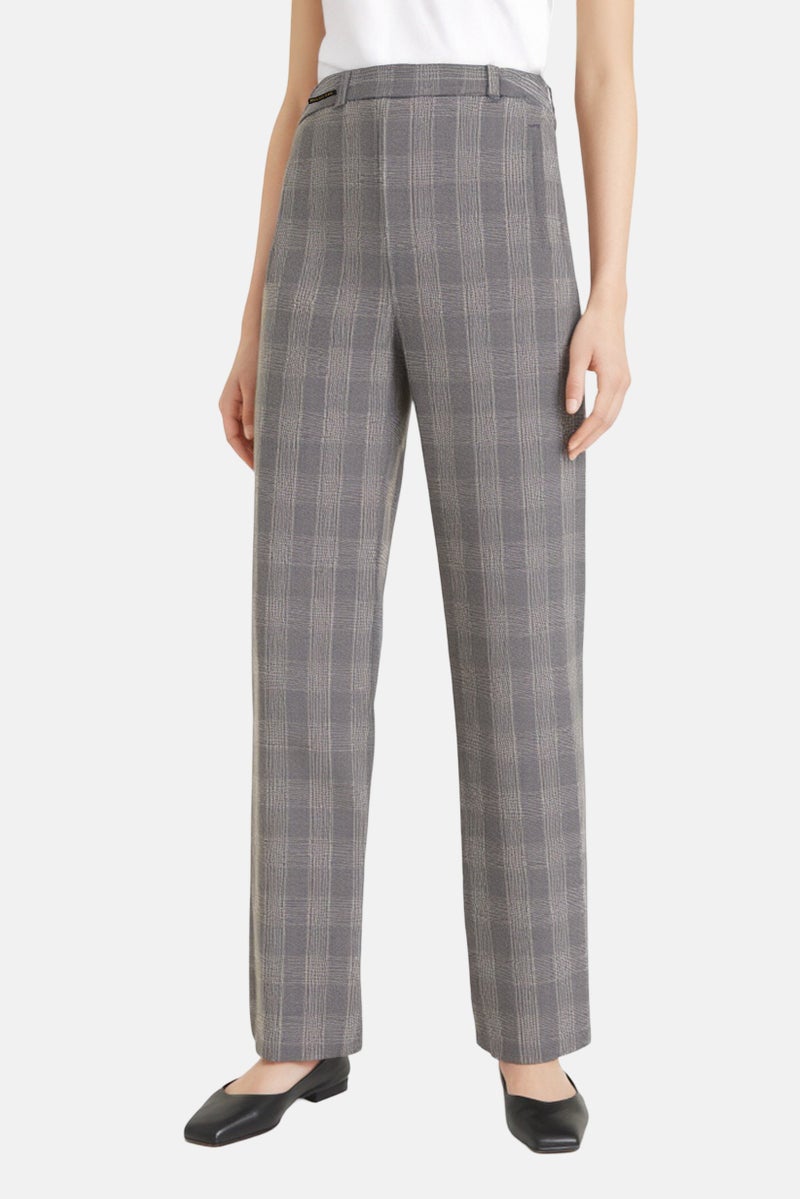 SELECTED Women Regular Fit Plaid Dress Pants, Multicolor - Image 1