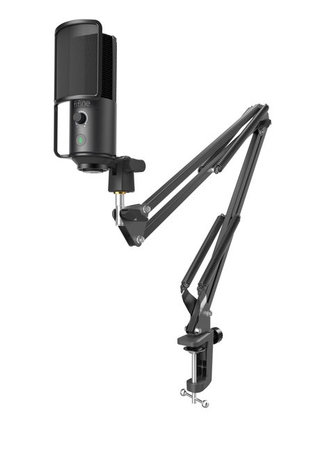 FIFINE Gaming PC USB Microphone, Podcast Condenser Mic with Boom Arm, Pop Filter, Mute Button for Streaming, Twitch, Online Chat, Computer Mic for PS4/5 PC Gamer Youtuber-AmpliGame- T669 Pro 1