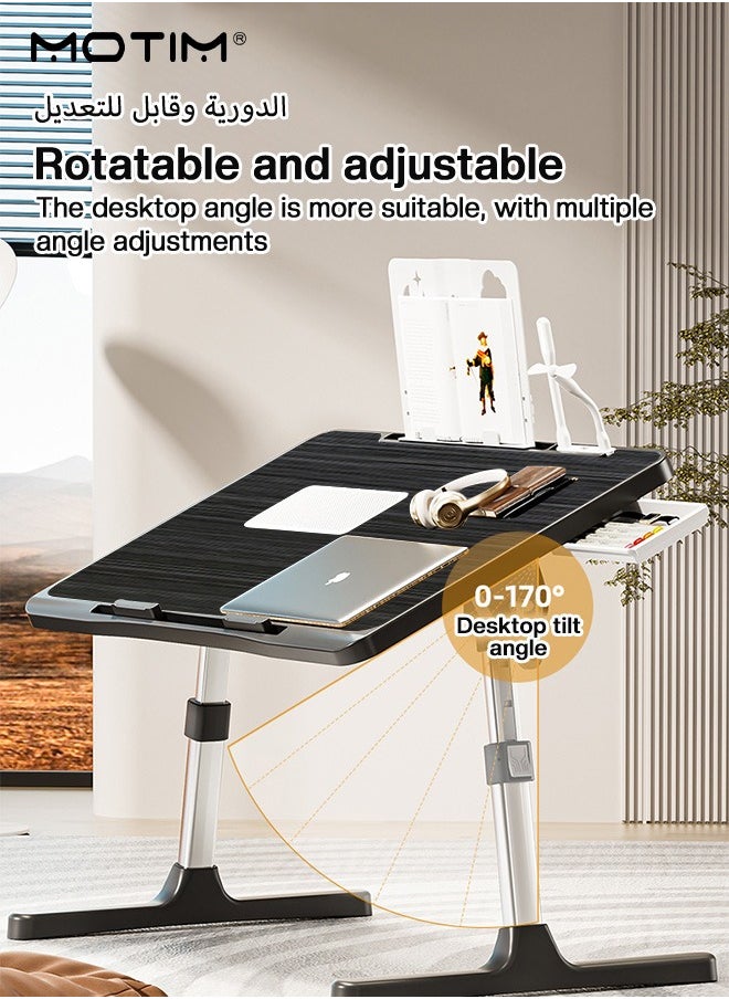 Laptop Desk for Bed, Adjustable Foldable Laptop Tray Table, Multifunctional Portable Standing Desk with Storage Drawer, Lap Tablet Table with Heat Dissipation Function, Suitable for Bed Couch Sofa and Flooring - pzsku/Z12E44946B7FDDA9719EEZ/45/_/1737187924/451ddbcd-5fe6-46ca-910d-da3b9396c548