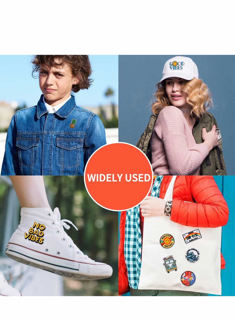 KASTWAVE لاصقات للملابس، 10 قطع لاصقات حرارية ورائعة مembroidered لاصقات حرارية، تصاميم لاصقة بمقاسات مختلفة للحقائب والملابس والسترات - Image 5