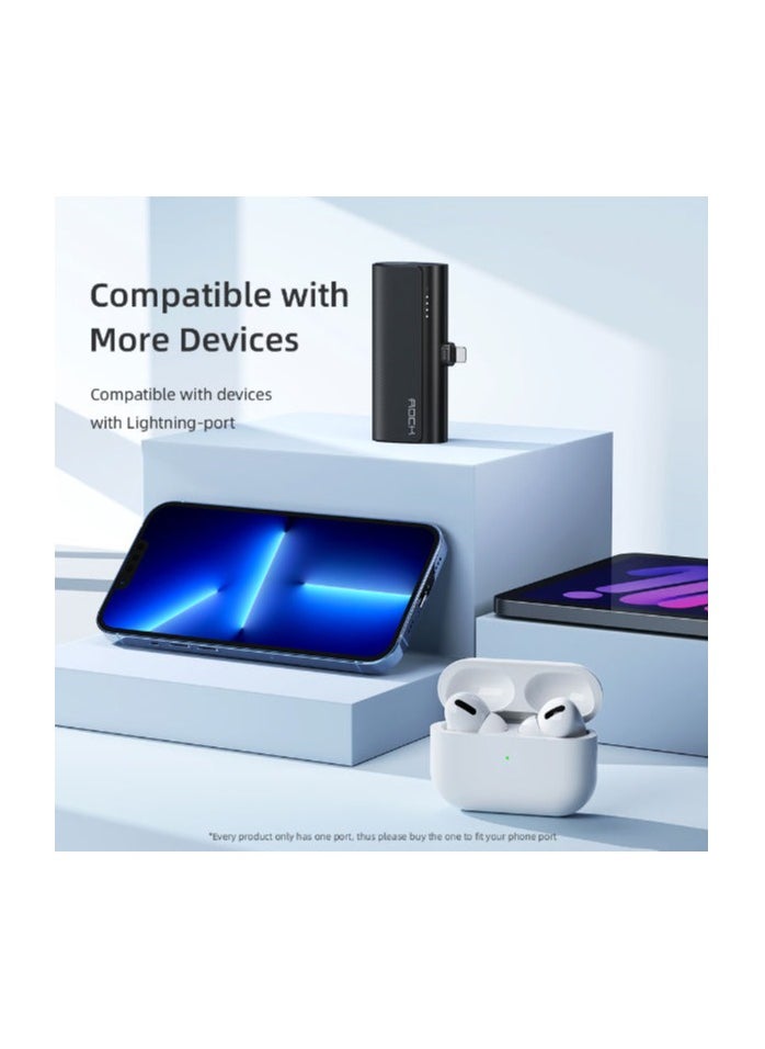 Rock - Rock iphone Mini Portable power bank Charger 4800mAh with Built in Cable Compatible with i phone - Image 1