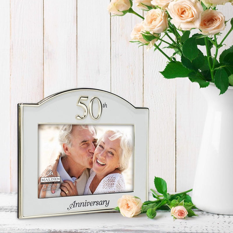 Malden International Designs 50th Anniversary Two Tone Picture Frame, 4x6, Gold/Silver - Image 4