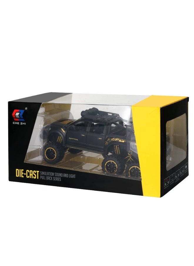 TOY GARDEN Toy Pickup Trucks for Boys F150 Raptor DieCast Metal Model Car with Sound and Light for kids age 3 year and up BLACK  - Image 5