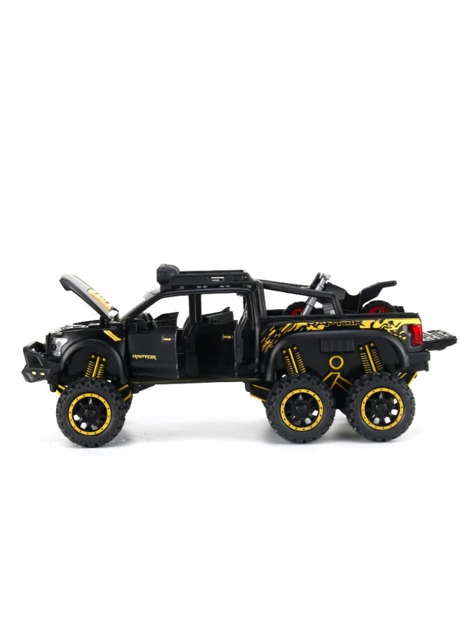 TOY GARDEN Toy Pickup Trucks for Boys F150 Raptor DieCast Metal Model Car with Sound and Light for kids age 3 year and up BLACK  - Image 2