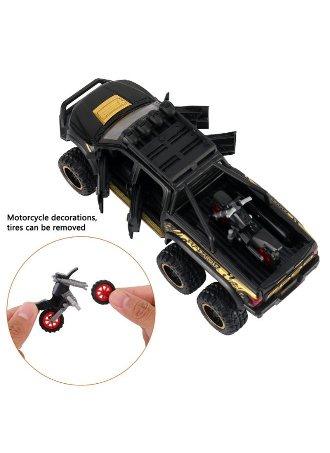 TOY GARDEN Toy Pickup Trucks for Boys F150 Raptor DieCast Metal Model Car with Sound and Light for kids age 3 year and up BLACK  - Image 4