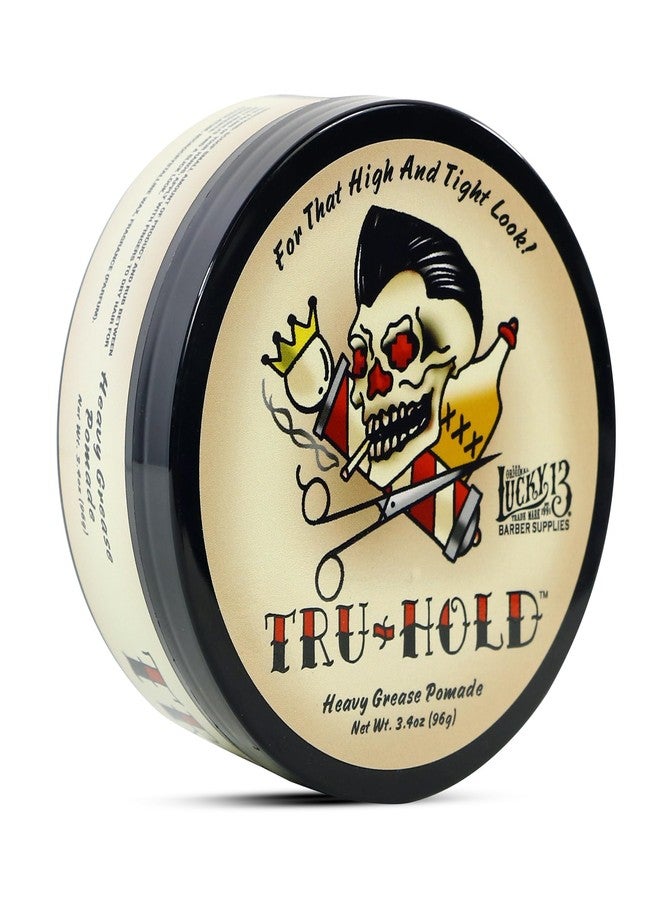 Lucky 13 Tru-Hold Heavy Grease Pomade 3.4oz | Oil Based | Heavy Hold | High Shine - Image 1