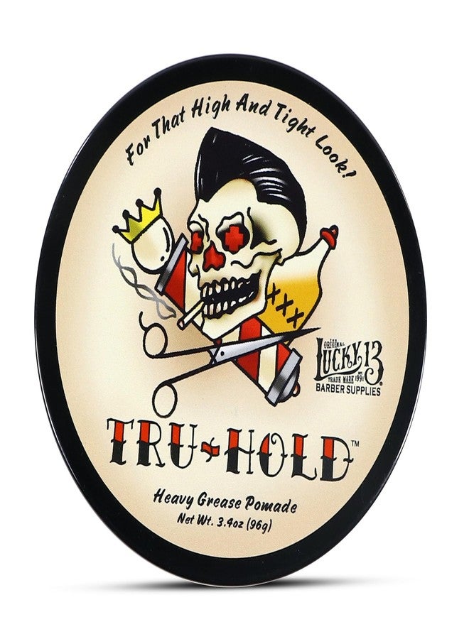 Lucky 13 Tru-Hold Heavy Grease Pomade 3.4oz | Oil Based | Heavy Hold | High Shine - Image 2