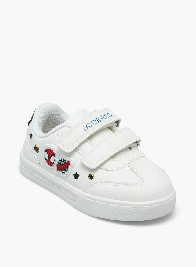 Marvel Boys Hook & Loop Spider-Man Print Ankle School Sneakers