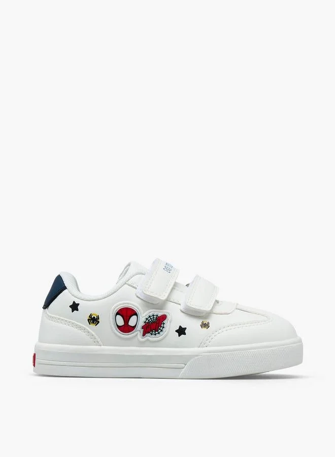 مارفل Boys Hook & Loop Spider-Man Print Ankle School Sneakers