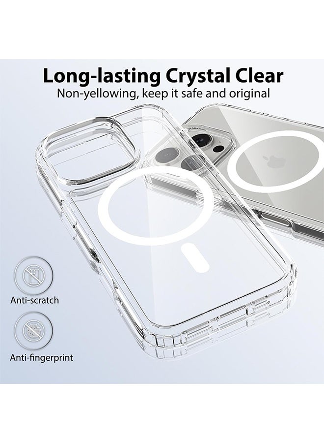 Magnetic Case suit for iPhone 16 Pro, [Compatible with Magsafe] [Not Yellowing] Slim Shockproof Phone Case for iPhone 16 Pro (6.3")-Clear