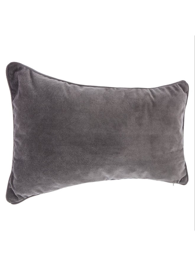 atmosphera Lilou High Quality Rectangular Shaped Cushion Dark Grey 30 x 50cm 146201L - Image 1