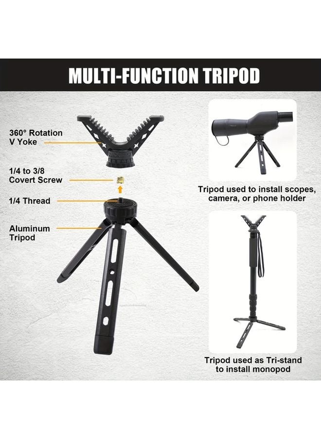 Lightweight Aluminum Tripod HTPT006 With Rotating V Head For Hunting Cameras - Image 4
