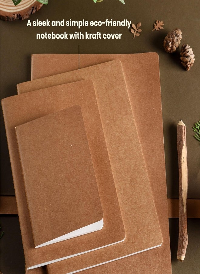 Scholar Kraft Notebook - 80 GSM Eco-Friendly Kraft Cover | Premium Writing Paper | Rulled Pages for Bullet Journaling, Notes, Planning, Sketching & Creative Writing (Pack of 5) (B5 Rulled) - Image 3