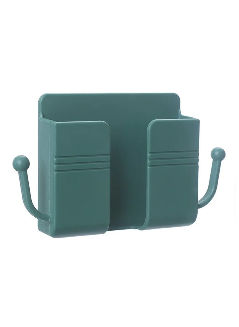 DIGI CORE 4 Pcs Wall Mount Phone Holder Phone Stand With Data Cable Receiving Hole Multi Purpose Phone Charging Dock with Adhesive Phone Holder For Shower Charging Compatible With iPhone and Android (Green)  - Image 2