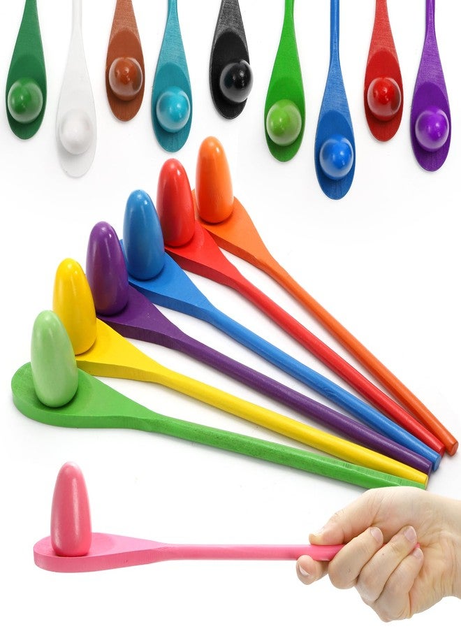 TOPZEA 24 PCS Easter Egg and Spoon Race Game Set, Wooden Egg Balance Game 12 Players, Carnival Relay Race Field Day Games for Kids & Family, Easter Eggs Hunt, Outdoor Lawn Games - Image 3
