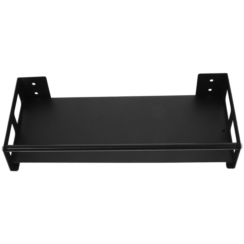 Wall Mounted Narrow Spice Rack 30cm Black Stainless Steel With Detachable Tray - Image 2