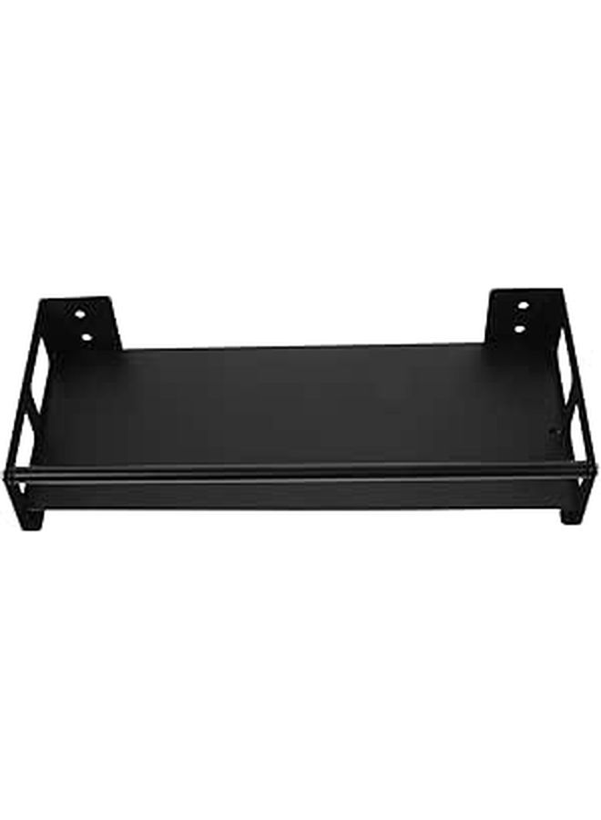 Wall Mounted Narrow Spice Rack 30cm Black Stainless Steel With Detachable Tray - Image 1