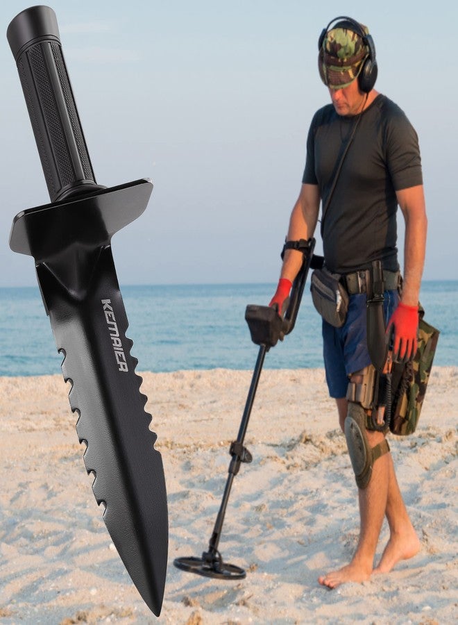 Kemaier Metal Detector Shovel, Heavy Duty Double Serrated Edge Digger, Metal Detecting Digging Tool with Sheath for Belt Mount, Gardening Accessories for Metal Detection Digging Loosening Planting - Image 3