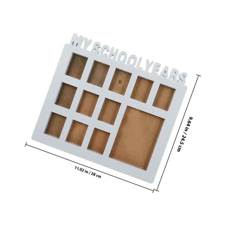 Blue School Years Collage Photo Frame Multi Grade Display Memory Keepsake For Classroom Home Decor - Image 3
