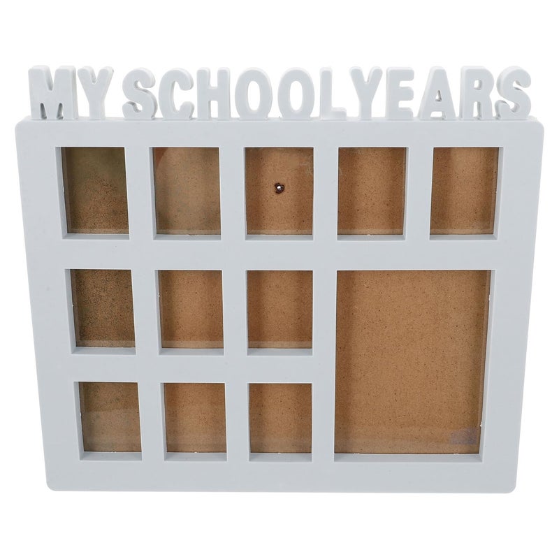 Blue School Years Collage Photo Frame Multi Grade Display Memory Keepsake For Classroom Home Decor - Image 2