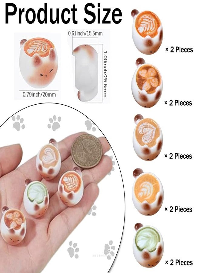 OULIGET Mini Coffee Cup Figurines,Cute 3D Cat Shape Mugs Decorations,Miniature Tableware for Home Office Car Interior Ornaments,DIY Mini Kitchen Micro Landscape,10 Pieces - Image 2
