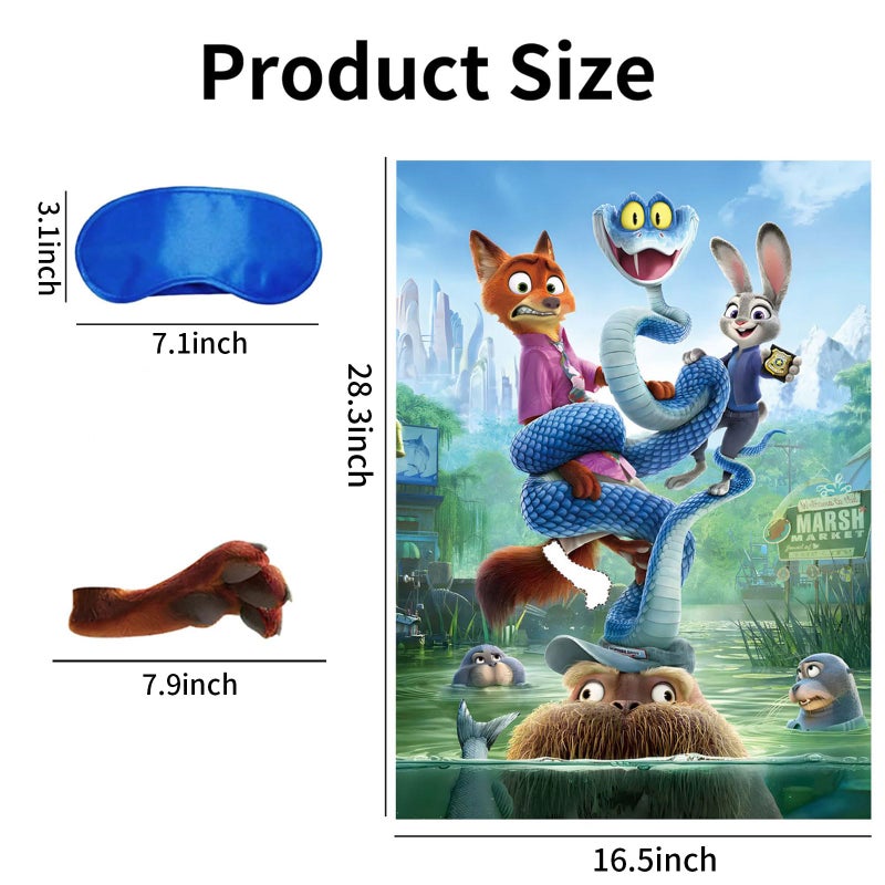 AHPAHP Cute Animal Party Supplies, Pin The Leg Sticker on The Fox Party Game, Large Poster with 24pcs Fox Leg Stickers and Blindfold, Cartoon Movies Theme Birthday Party Decorations - Image 5