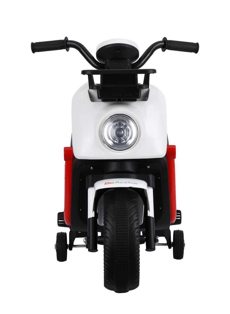 BABY PLUS BABY PLUS Electric Ride-On Scooter for Kids – Stylish Rechargeable Motorcycle Toy with Lights, Music, Safety Belt & Storage Basket – Ages 3-8, 25kg Max Load , White  - Image 4