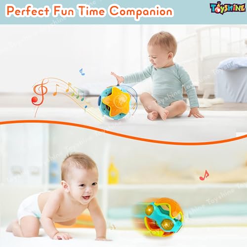 Toyshine Activity Ball Rattle with Lights and Music Children's Early Educational Hand Grasp Sensory Easy-Grasp Toys for Babies Infant 6-12 Months - Image 3