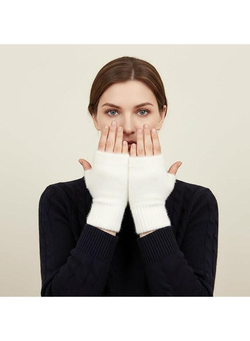SYOSI Fingerless Hand Warmers Gloves, 2 Pieces Soft Cashmere Warm Winter Gloves - Image 4