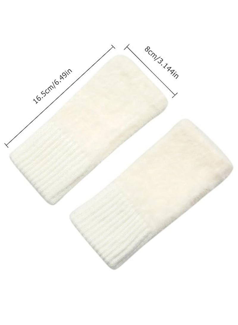 SYOSI Fingerless Hand Warmers Gloves, 2 Pieces Soft Cashmere Warm Winter Gloves - Image 2