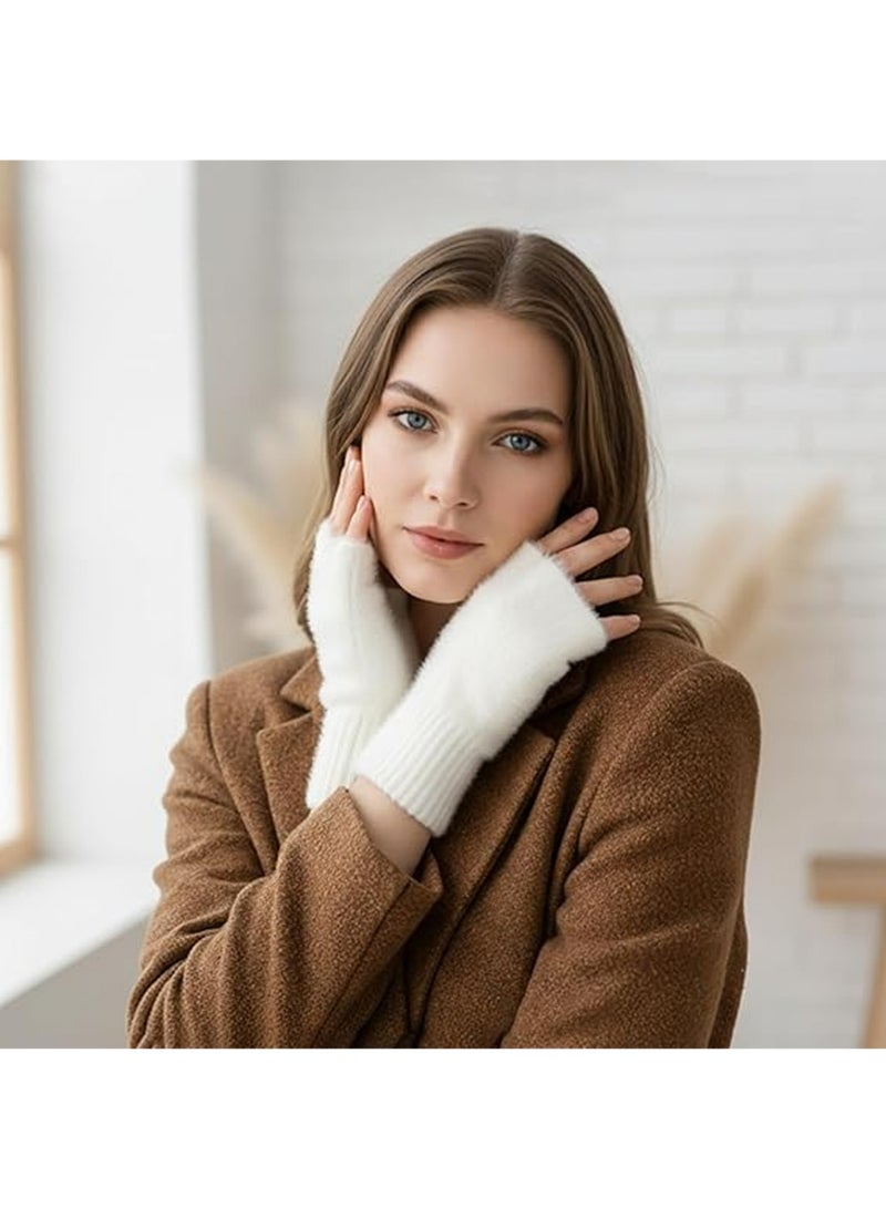 SYOSI Fingerless Hand Warmers Gloves, 2 Pieces Soft Cashmere Warm Winter Gloves - Image 5