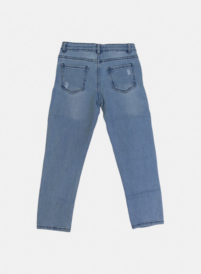 Solang Boys' Ripped Jeans – Light Wash Denim - Image 2