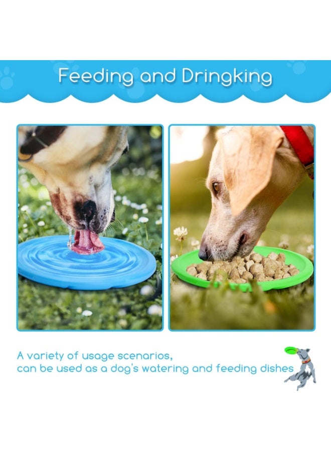 2 Pack Large Natural Rubber Frisbee, Durable Dog Flying Disc Saucer, Floating Lightweight Interactive Fetch Toy for Dogs Training, Diameter 20 cm, Blue u0026 Green - Image 2