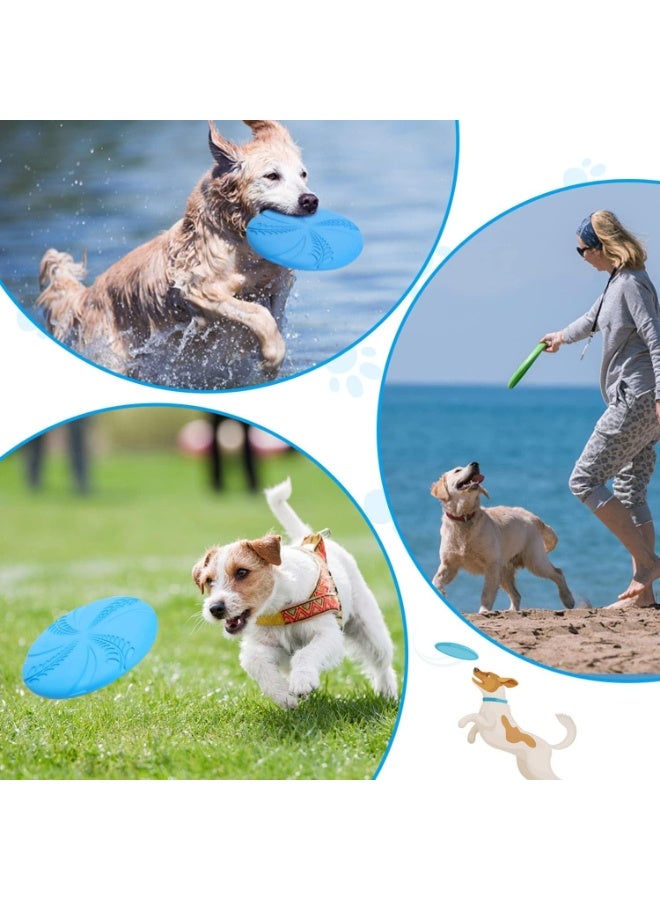 2 Pack Large Natural Rubber Frisbee, Durable Dog Flying Disc Saucer, Floating Lightweight Interactive Fetch Toy for Dogs Training, Diameter 20 cm, Blue u0026 Green - Image 5