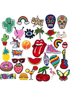 Daily Crafts Daily Crafts 7 pcs DIY Iron On Fabric Repair Acessories Trendy Design Embroidered Patches Multicolored 