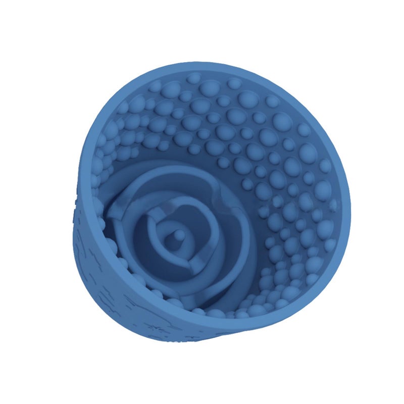 SmartTail Dog Lick Bowl, Anxiety Relief Slow Feeder Treat Dispenser, Silicone Anti-chocking Pet Dish, Non-Slip Dog Licking Bowl Interactive Entertainment Puzzle Toy for Small & Medium-Dark Blue - Image 1