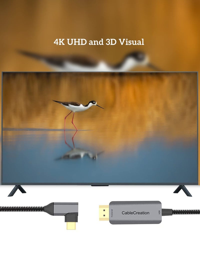 CableCreation Angle USB C to HDMI Cable 4K@60Hz, 6ft Right Angle Type-C to HDMI Adapter Support HDR 18Gbps, Compatible for MacBook Pro Air 2020/2018, iPad Air 2020, iPad Pro, G7/G8, Galaxy S22/S20 - Image 5