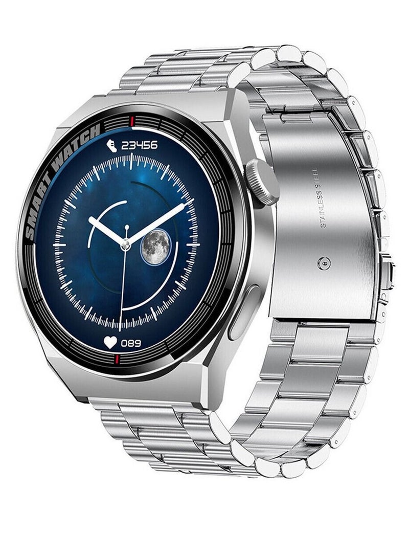Zoom Plus Bluetooth Call Sports Fitness Tracker Heart Rate Monitor IP67 Waterproof Smartwatch For IOS Android Silver - Image 1