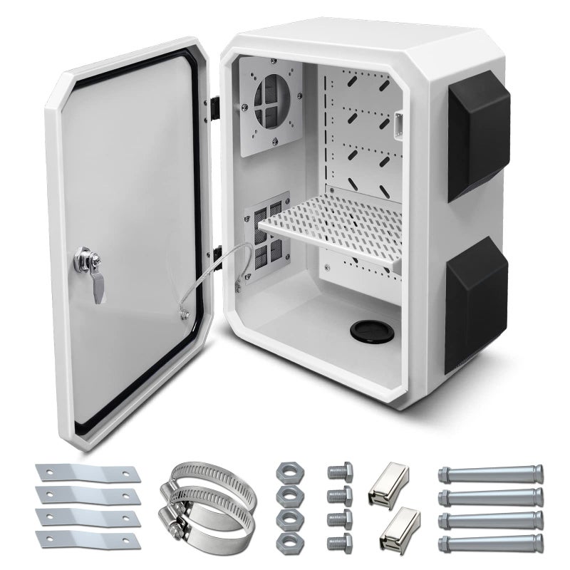namunanee Outdoor Electrical Box, Cold-Rolled Steel Plate, Aluminum Alloy Back Beam, One-Piece Ventilation Design, IP65 Waterproof, Wall/Pole Mounted (15.7" x 11.8" x 7.9") - Image 1