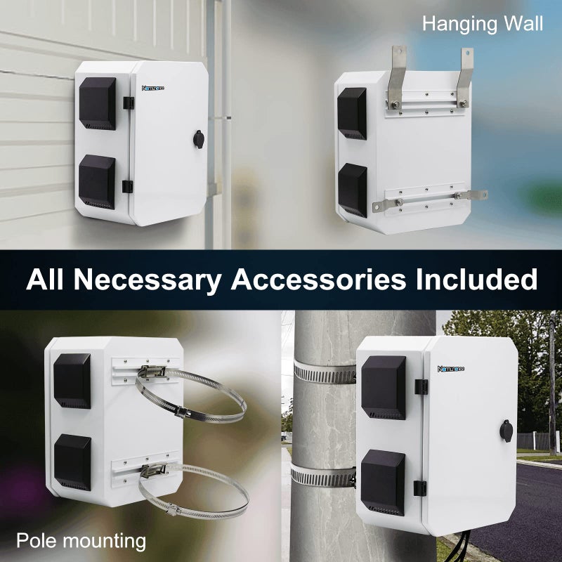 namunanee Outdoor Electrical Box, Cold-Rolled Steel Plate, Aluminum Alloy Back Beam, One-Piece Ventilation Design, IP65 Waterproof, Wall/Pole Mounted (15.7" x 11.8" x 7.9") - Image 3