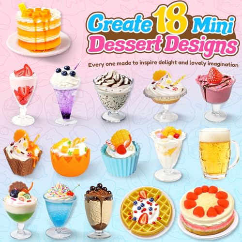 Trubic 18 Minature Food Slime Kit for Girls Mini Sweet Dessert Drink Arts and Crafts Set DIY Kitchen Pretend Play Toys Classroom Prizes Party Favors Gift for Kids Ages 812 NOT Edible - Image 5