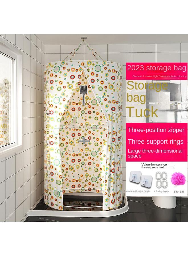 Bluejw Round Bath Cover Warm Thickened Bath Cover Thermal Insulation Bath Account Bath Account Household Winter Shower Curtain Closable For Adults - Image 1