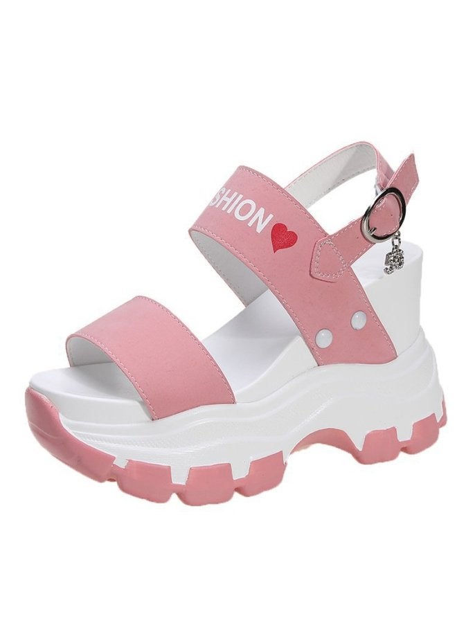 Wedge Sandals Women's Fairy Style Summer New Style Cyber Trouser Platform Thick Bottom Heels With High Height - Image 1