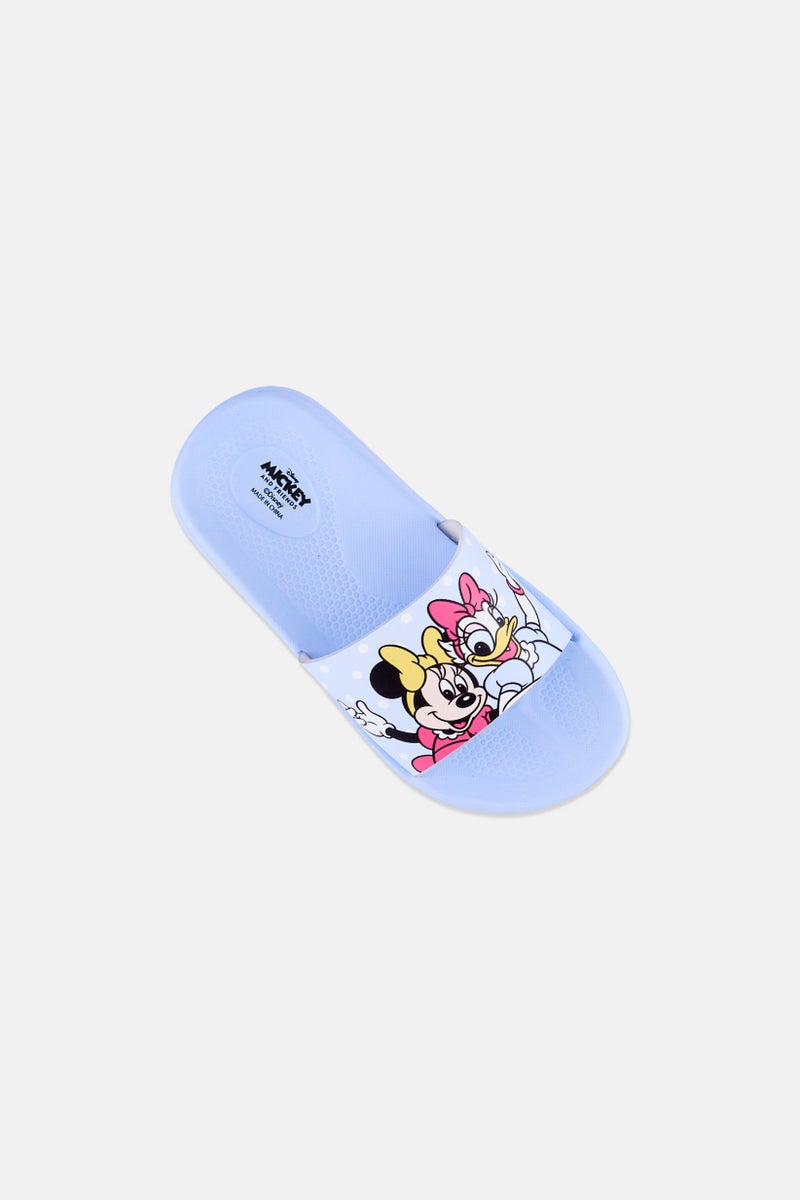 Disney Toddlers Girl Mickey And Friends Slip On Slippers, Light Blue - Image 3