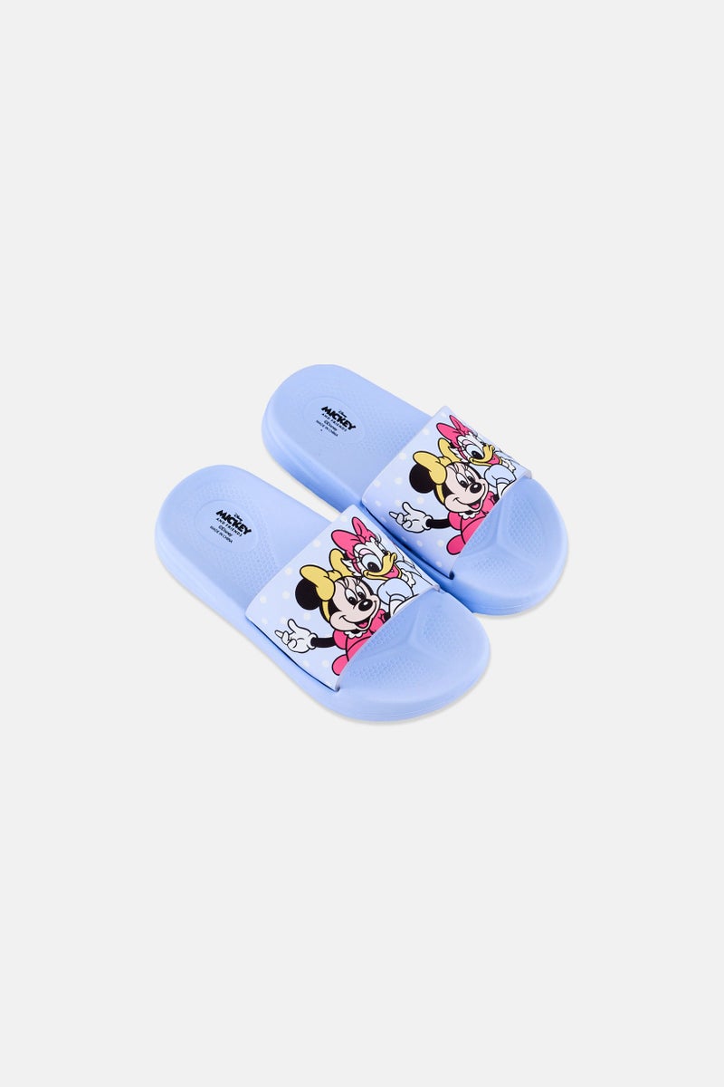 Disney Toddlers Girl Mickey And Friends Slip On Slippers, Light Blue - Image 4