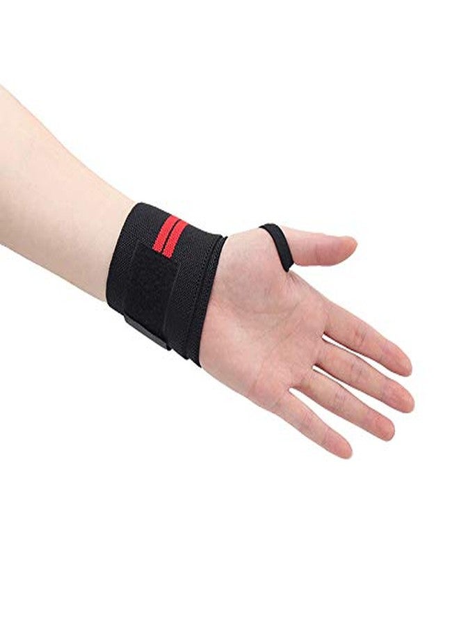Decisive® Fitness Wrist Wrap Support 18" X 3" - Professional Grade Wrist Braces for Men Women - Powerlifting, Gymnastics, Weightlifting, Thumb Support - Blend Cotton Eglantine - Red - Image 4