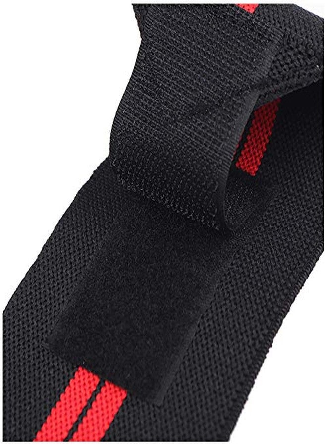 Decisive® Fitness Wrist Wrap Support 18" X 3" - Professional Grade Wrist Braces for Men Women - Powerlifting, Gymnastics, Weightlifting, Thumb Support - Blend Cotton Eglantine - Red - Image 2