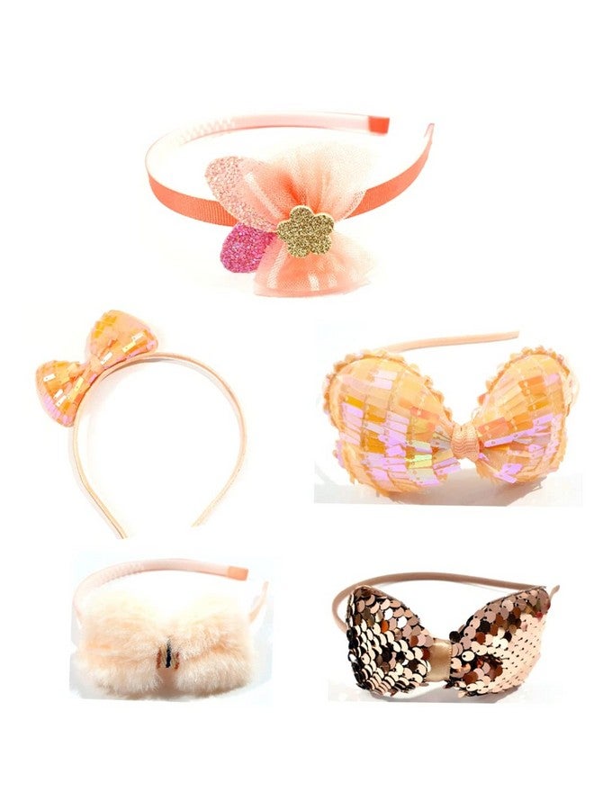 هوم مايتس ربطة شعر من HOMEMATES برباط لامع على شكل فيونكة، ربطة شعر بلاستيكية بأسنان لامعة للبنات والمراهقات والأطفال الصغار، عبوة من 5 قطع - متعدد الألوان - Image 1